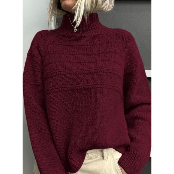 Women's Turtleneck Sweaters 2025 Fall Chunky Knit Pullover Long Sleeve Jumper To - Picture 4 of 6
